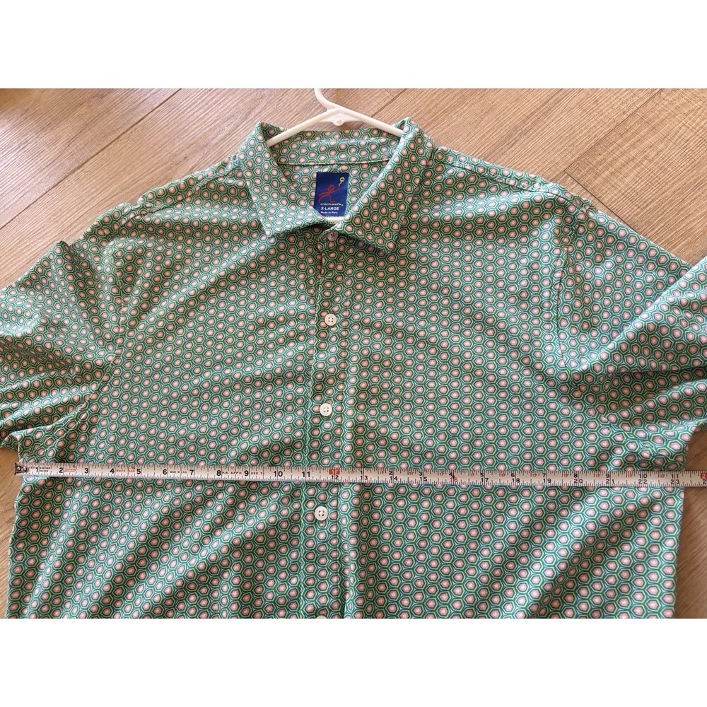 Michael’s Printed Pima Cotton Short Sleeve Performance Full Button Men’s XL Peru - Picture 9 of 9